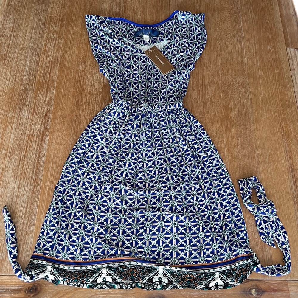 Blue rain dress. Size L. NWT